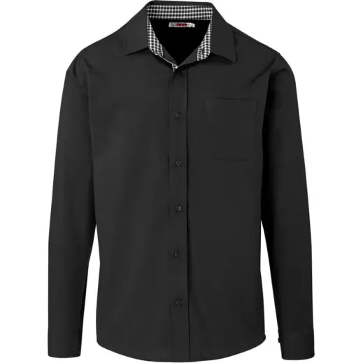 Mens Long Sleeve Warrington Shirt Black Front